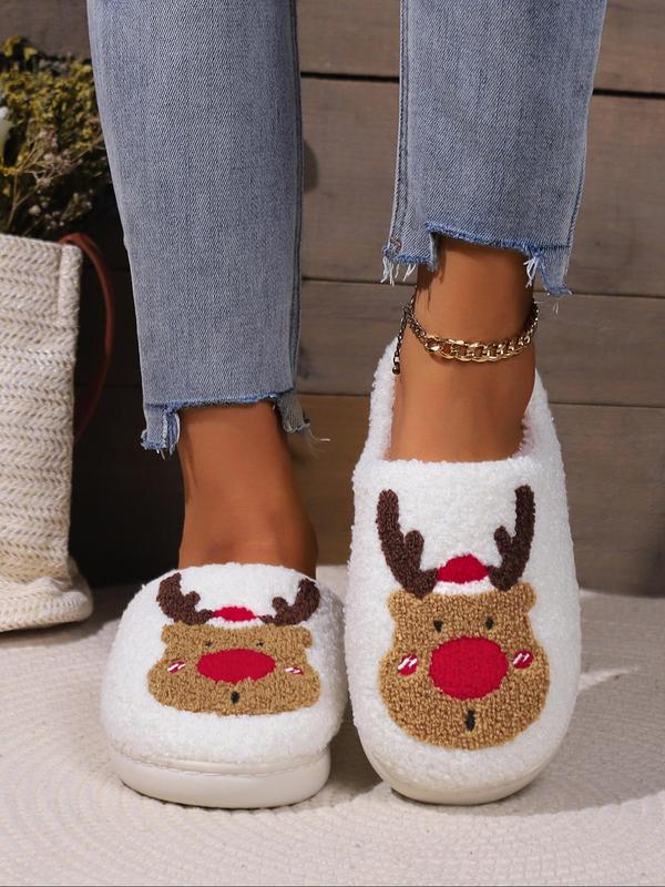 Women's Cute Bowknot Design Plush Slippers, Casual Soft Comfortable Home Slippers, Warm Slippers for Indoor & Outdoor Use for Fall & Winter