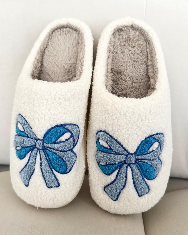 Women's Fuzzy Luxe Bow Slippers - Ultra-Soft, Cozy House Shoes