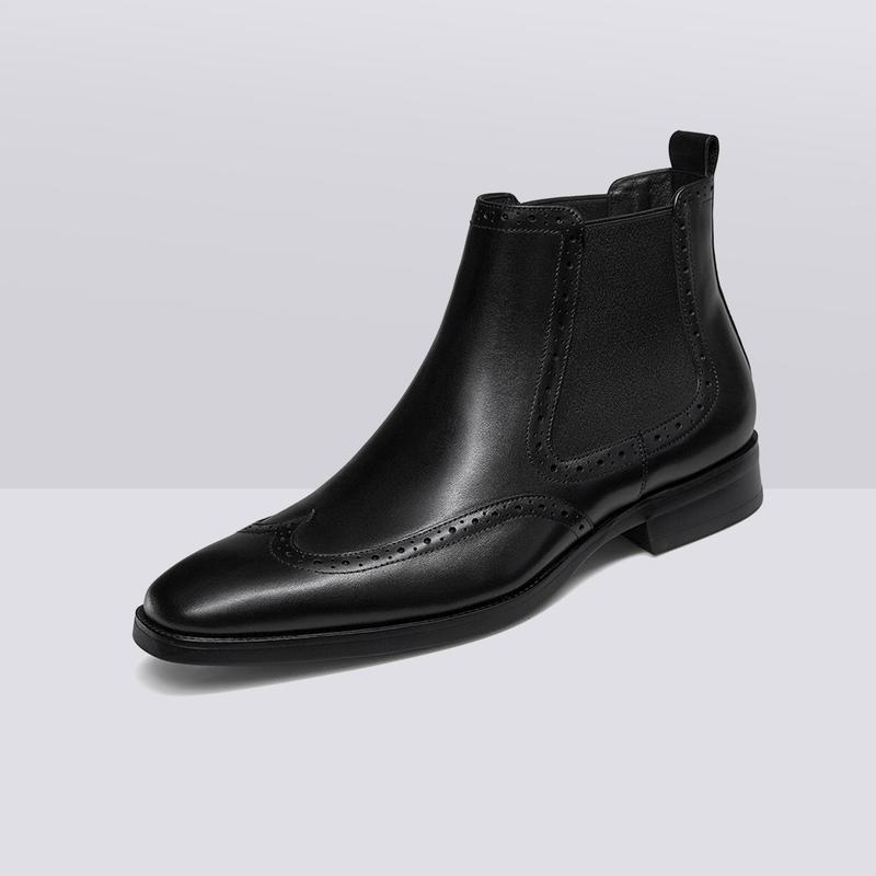 Men's Ankle Chelsea Boots Genuine Leather Dress Fashion Casual Boots