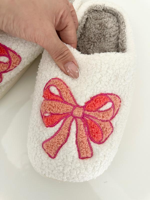 Women's Fuzzy Luxe Bow Slippers - Ultra-Soft, Cozy House Shoes