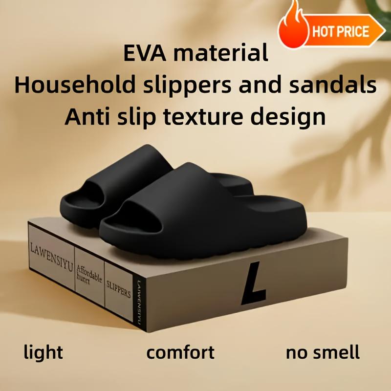 Preppy Style Unisex Soft Slides – Comfortable All-Season Slip-On Slippers with Anti-Slip Textured Design, EVA Upper Inner Sole Insole, Solid Color – Fashion Footwear from Fuzhou Shoe Flipflop Boy Walking Shoes