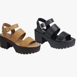 Women's Platform Open Toe Ankle Strap Lug Sole Block Heel Sandals Kira-25 Footwear Shoe