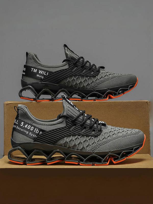 Men's Letter Print Lace Up Sport Running Shoes, Casual Sporty Breathable Comfortable Sneakers, Male All-match Round Toe Sport Sneakers for Daily Life