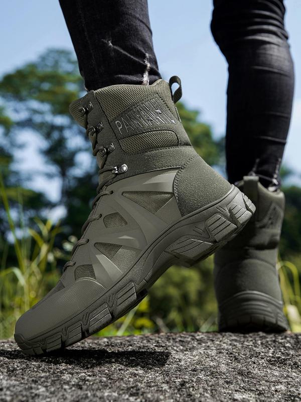 Men's Fashionable Combat Boots, Casual Outdoor Training Boots, Male All-match Round Toe Boots for Daily Wear