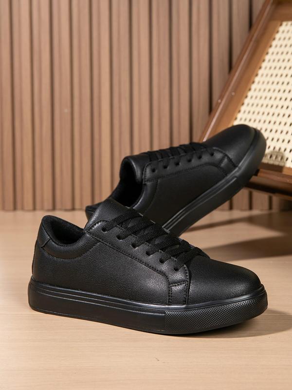 Men's Minimalist Lace Up Low Top Sneakers, Casual Comfortable Breathable Skate Shoes, Fashionable Sports Shoes for Daily Wear