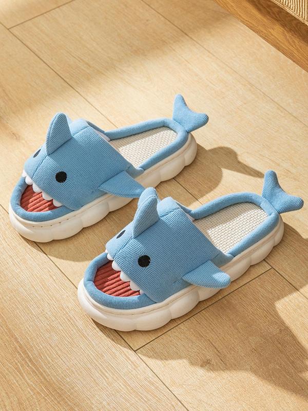 Men's Cute Shark Design Slippers, 2024 New Style Casual Soft Comfortable Home Slippers, Non-slip Breathable Slippers for Indoor & Outdoor Wear