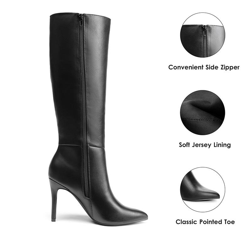 Dream Pairs Women's Pointed Toe Stiletto Knee High Boots