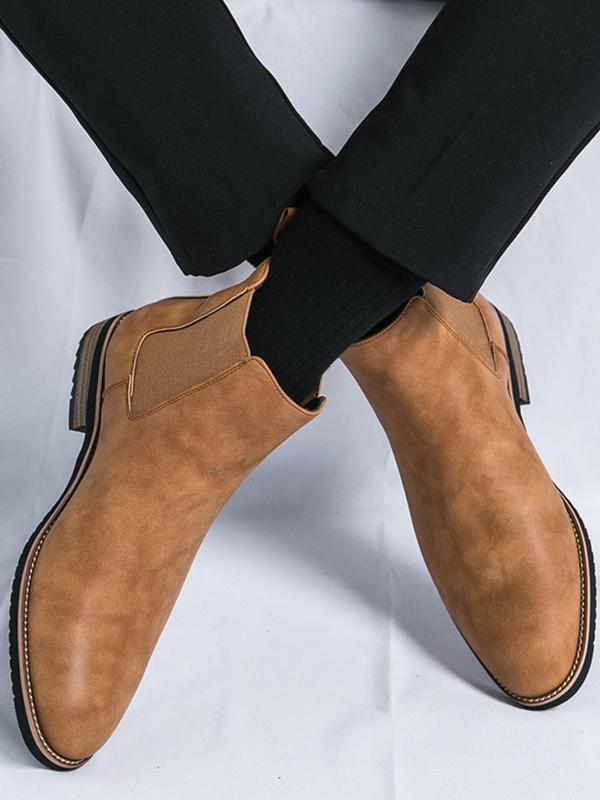 Men's Business Chelsea Boots, Casual Comfortable Ankle Fashion Boots for Daily Wear, Male All-match Shoes for Fall & Winter