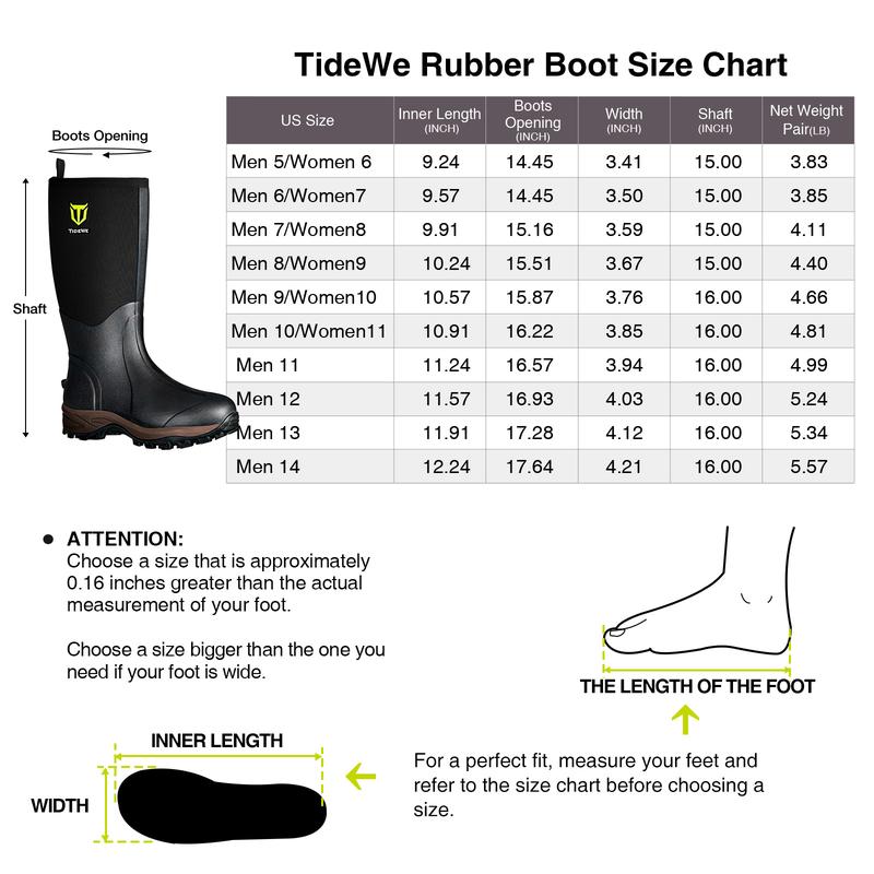 TideWe Rubber Neoprene Boots Men and Women Waterproof Shoes Durable 6mm Hunting Boots Boy Footwear Shoe Walking Shoes Comfort men s boots work boots for