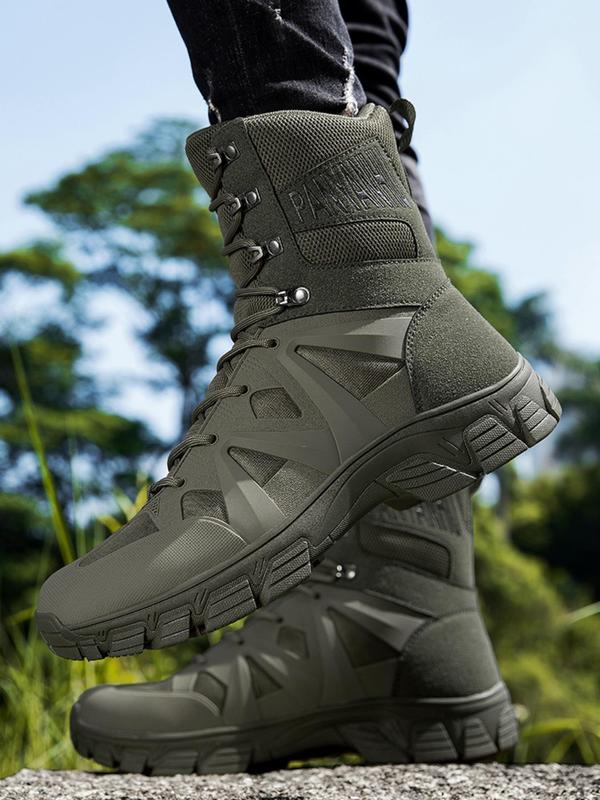 Men's Fashionable Combat Boots, Casual Outdoor Training Boots, Male All-match Round Toe Boots for Daily Wear