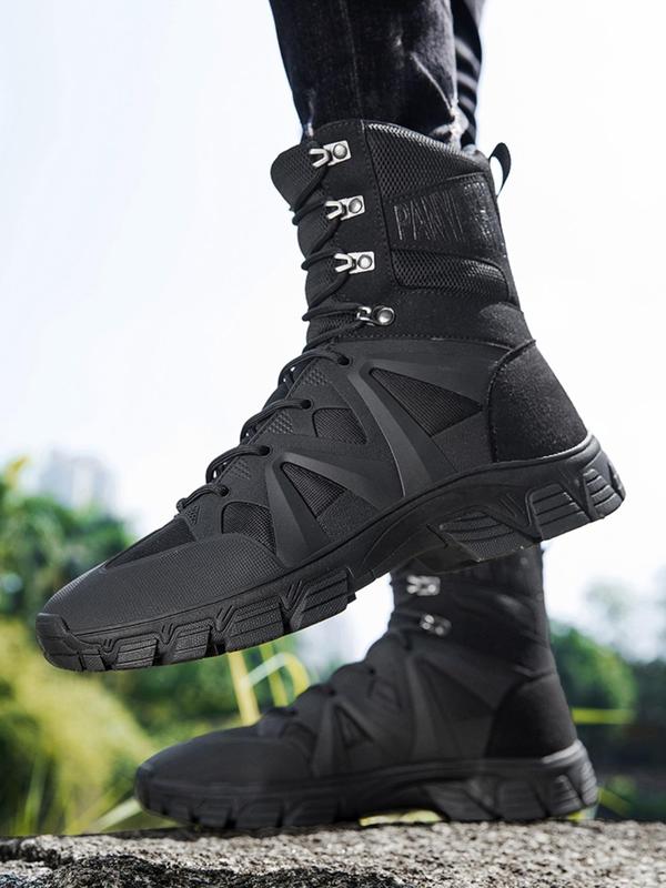 Men's Fashionable Combat Boots, Casual Outdoor Training Boots, Male All-match Round Toe Boots for Daily Wear