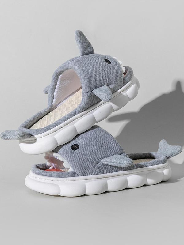 Men's Cute Shark Design Slippers, 2024 New Style Casual Soft Comfortable Home Slippers, Non-slip Breathable Slippers for Indoor & Outdoor Wear