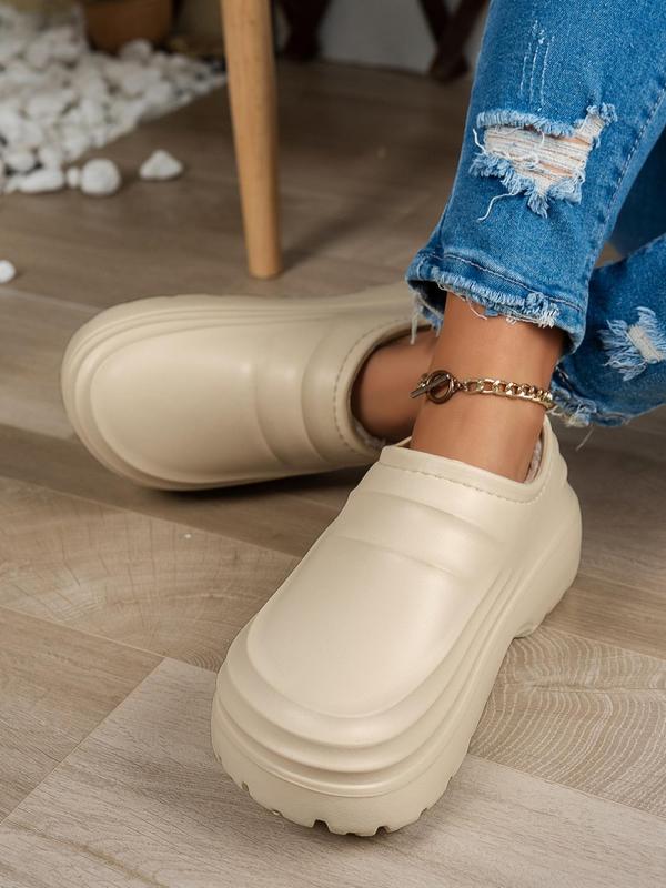 Women's Casual Solid Color Slip on Slippers, 2024 New Style Soft Comfortable Home Slippers, All-match Slippers for Indoor & Outdoor Wear