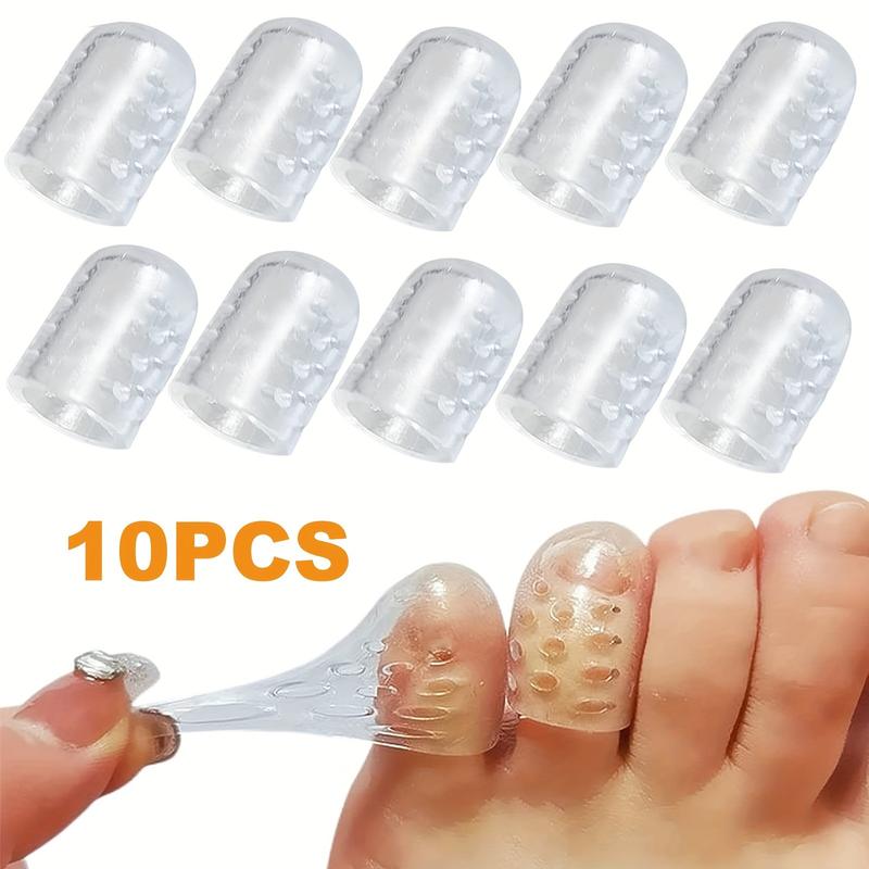 10pcs Clear Toe Protectors, Protect Toes From Rubbing, Ingrown Toenails, Corns, Blisters, Hammer Toes, And Other Toe Problems, Soft And Comfortable Toe Sleeves