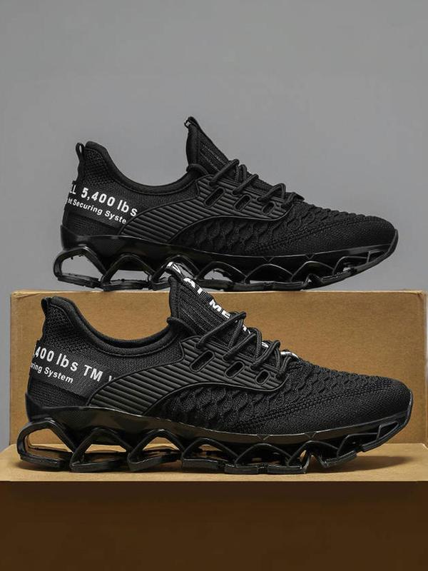 Men's Letter Print Lace Up Sport Running Shoes, Casual Sporty Breathable Comfortable Sneakers, Male All-match Round Toe Sport Sneakers for Daily Life