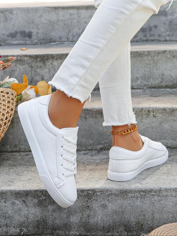 Women's Fashionable Lace Up Low Top Sneakers, Designer Shoes, Casual Comfortable Sports Shoes for Daily Wear, Female All-match Round Toe Shoes for Daily Wear,  Fall Outfits 2024, Fall Freshness, for Fall Fall