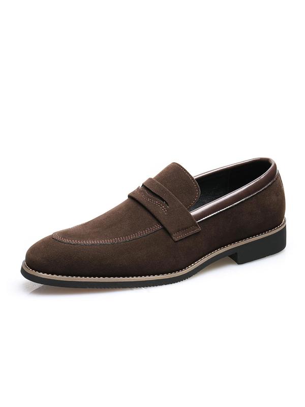 Men's Business Style Solid Color Slip on Loafer, Fashionable Pointed Toe Dress Shoes for Work Office, Male All-match Commuter Shoes for Daily Wear