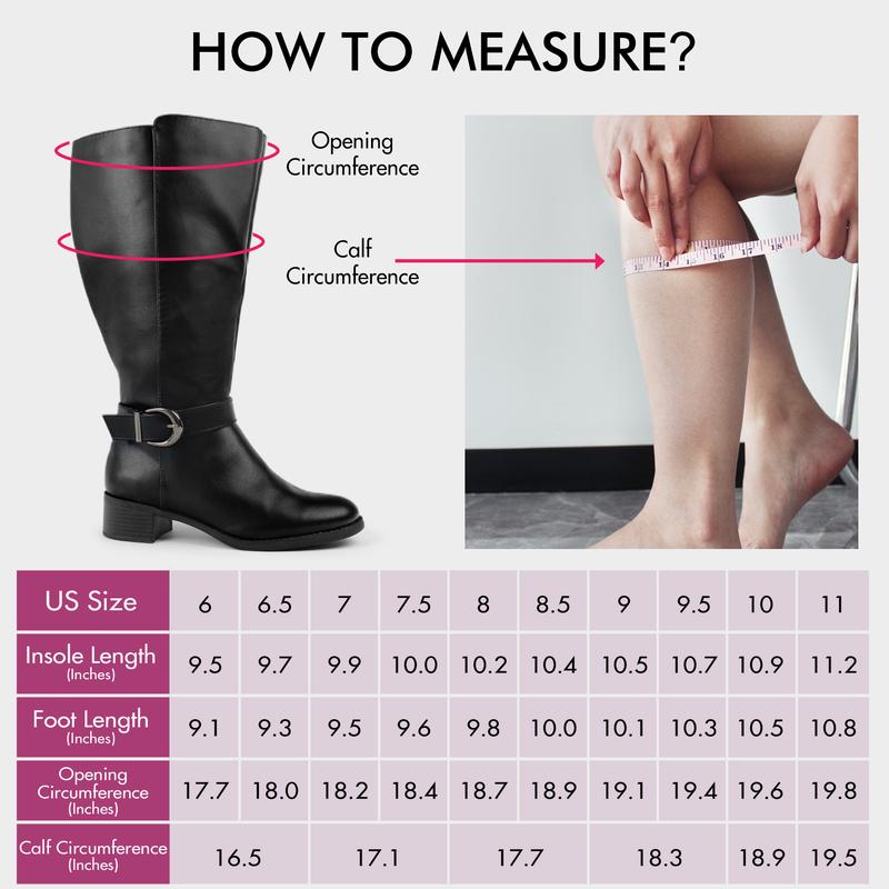 Hawkwell Women's Extra Wide Calf Pull On Side Zipper Knee High Boots