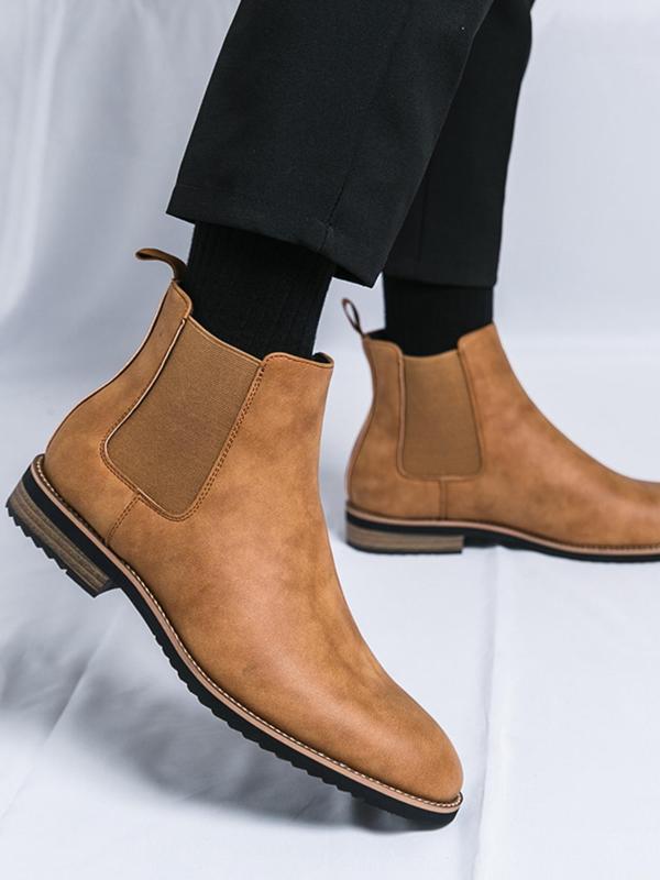 Men's Business Chelsea Boots, Casual Comfortable Ankle Fashion Boots for Daily Wear, Male All-match Shoes for Fall & Winter