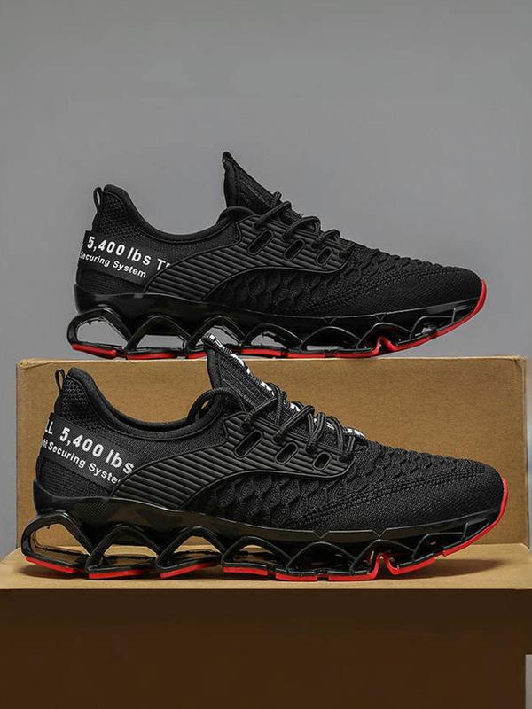 Men's Letter Print Lace Up Sport Running Shoes, Casual Sporty Breathable Comfortable Sneakers, Male All-match Round Toe Sport Sneakers for Daily Life