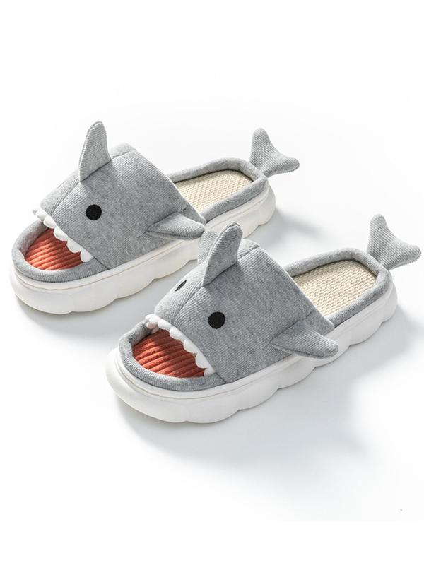 Men's Cute Shark Design Slippers, 2024 New Style Casual Soft Comfortable Home Slippers, Non-slip Breathable Slippers for Indoor & Outdoor Wear