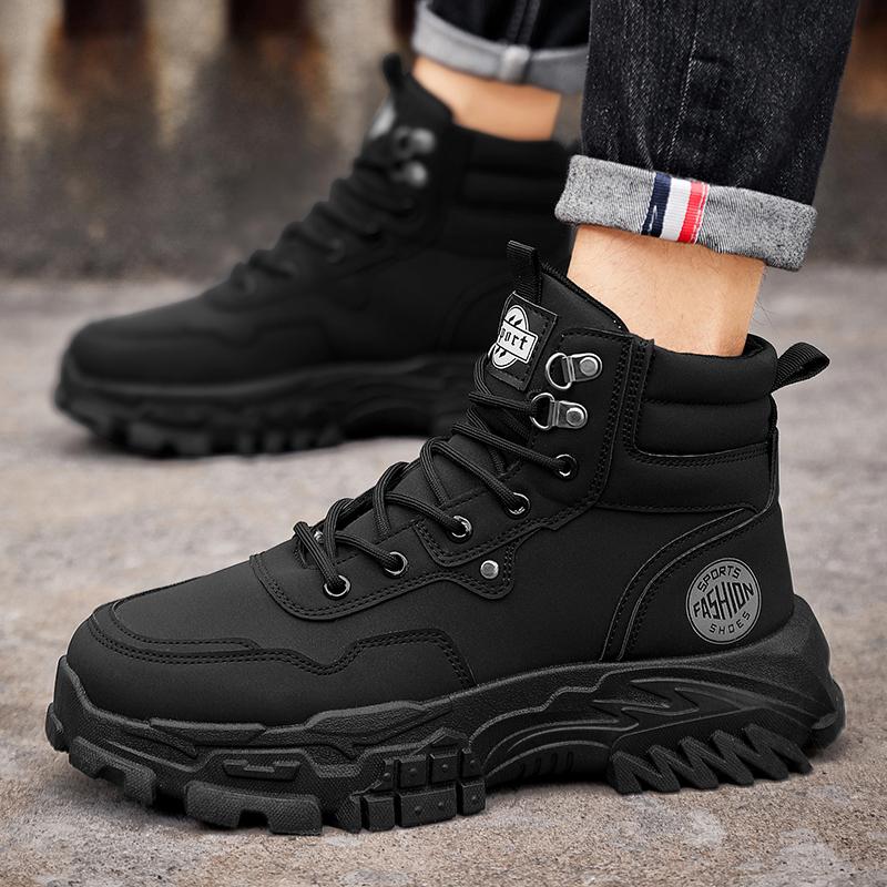 Boots men's shoes 2024 new high help work shoes anti-slip wear thick soled casual shoes fashion men with all fashion shoes