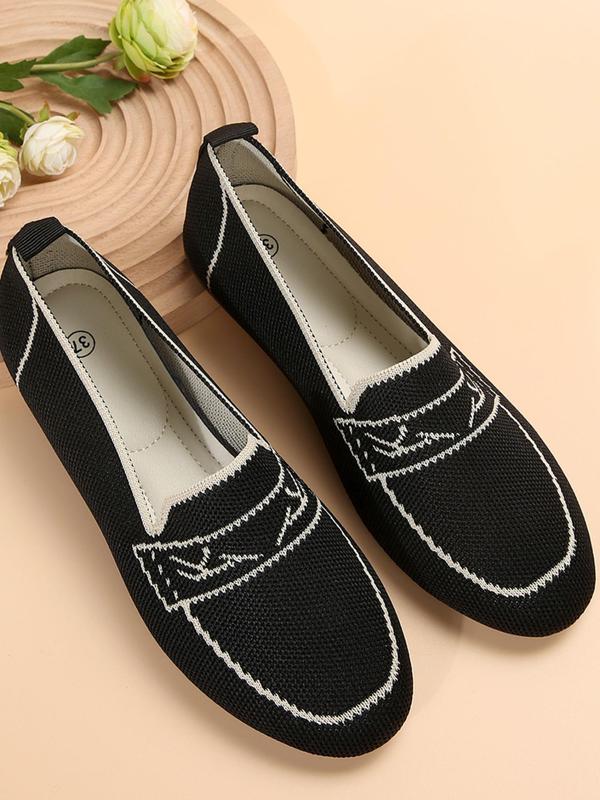 Women's Solid Color Comic Pattern Flat Shoes, Casual Trendy Comfortable Slip on Flats for Outdoor, Ni-slip Walking Shoes