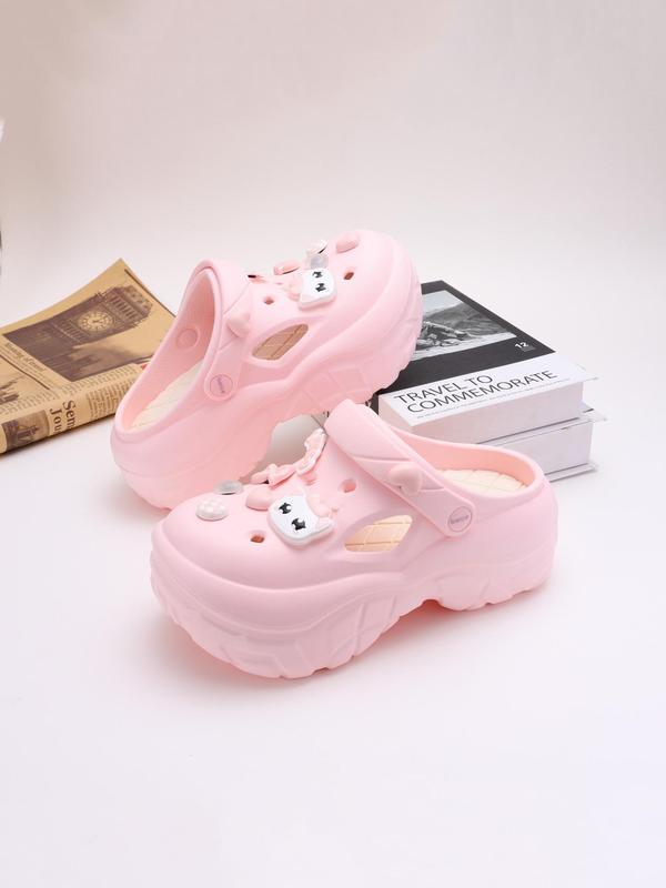 Women's Cute Cartoon Charm Clogs, Casual Comfortable Non-slip Clogs for Summer, Female All-match Round Toe Slippers for Daily Wear