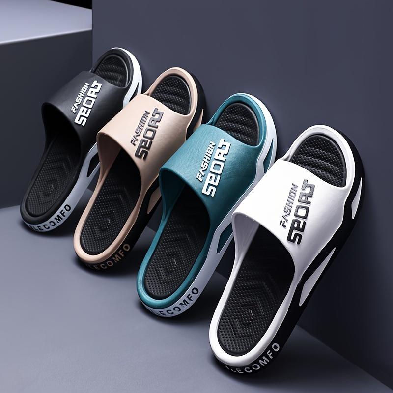 2025 Hot [Two F] Fashion Men's One-Piece Thick Sole Can Be Worn outside, Summer Sandals, Bathroom Non-Slip Sandals, PVC Oversized Slippers