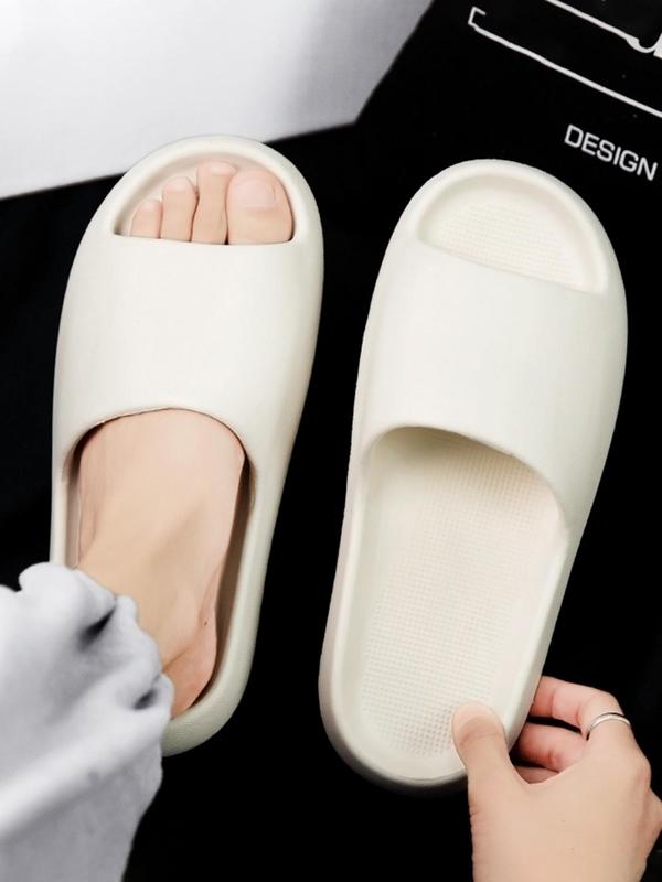 Men's Casual Solid Color Slides, Soft Comfortable Home Slippers, Non-slip Slippers for Indoor & Outdoor Wear