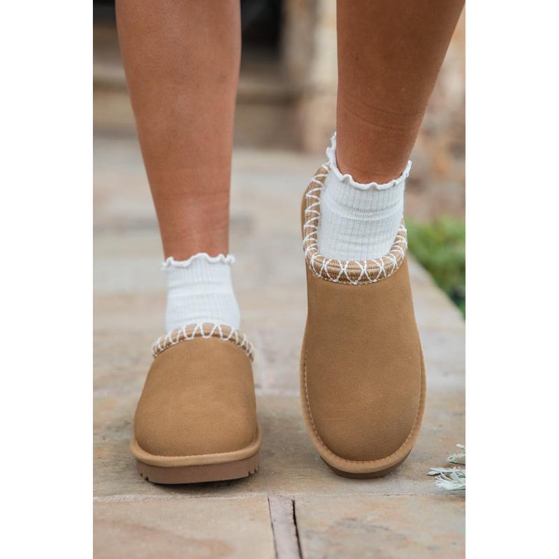 Sydney Chestnut Short Slip-On Bootie