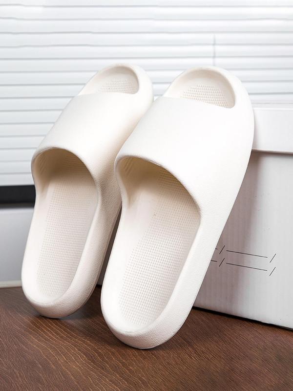 Men's Casual Solid Color Slides, Soft Comfortable Home Slippers, Non-slip Slippers for Indoor & Outdoor Wear