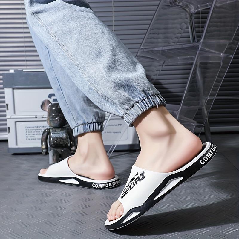 2025 Hot [Two F] Fashion Men's One-Piece Thick Sole Can Be Worn outside, Summer Sandals, Bathroom Non-Slip Sandals, PVC Oversized Slippers