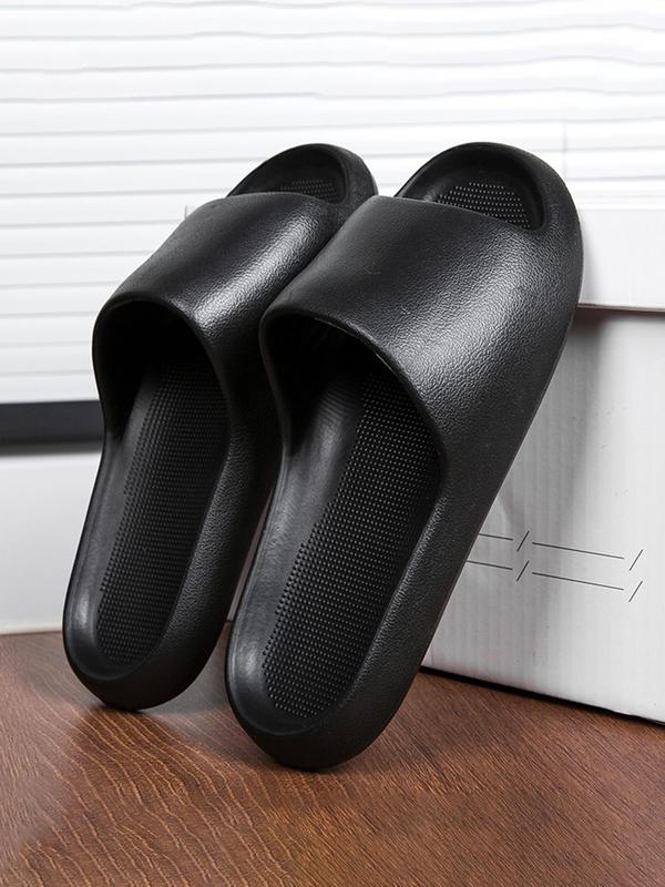 Men's Casual Solid Color Slides, Soft Comfortable Home Slippers, Non-slip Slippers for Indoor & Outdoor Wear