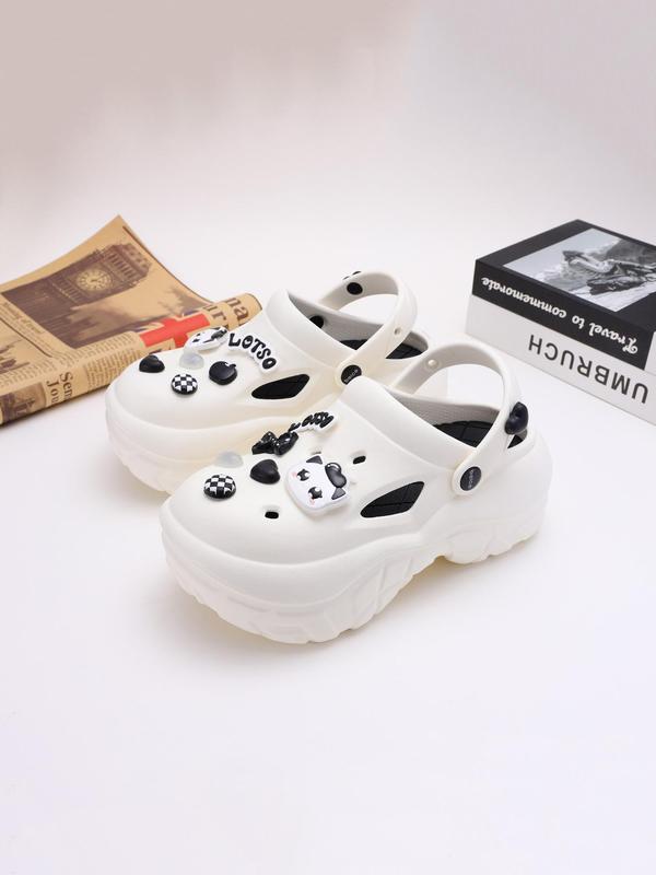 Women's Cute Cartoon Charm Clogs, Casual Comfortable Non-slip Clogs for Summer, Female All-match Round Toe Slippers for Daily Wear