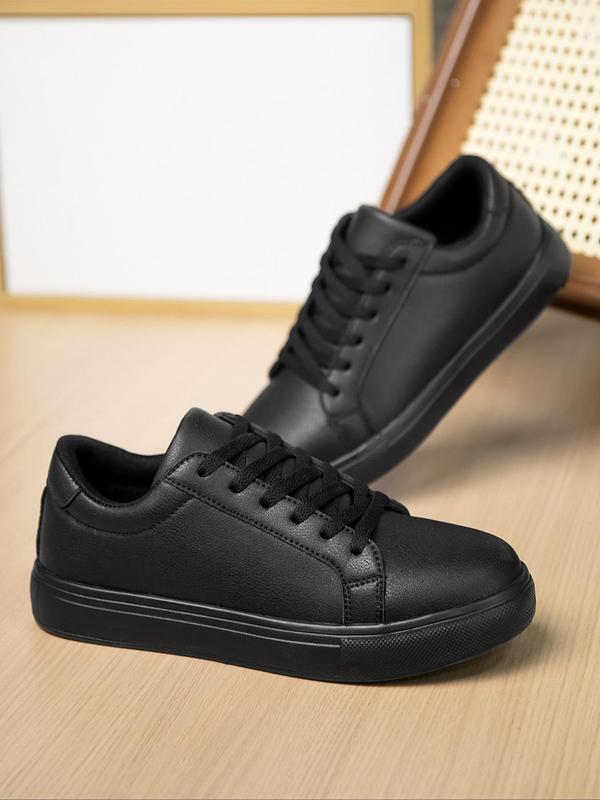 Men's Simple Plain Lace up Front Low Top Skate Sneakers, Summer Casual Breathable Non-slip Sneakers, Fashion Comfortable Sports Shoes for Daily Life