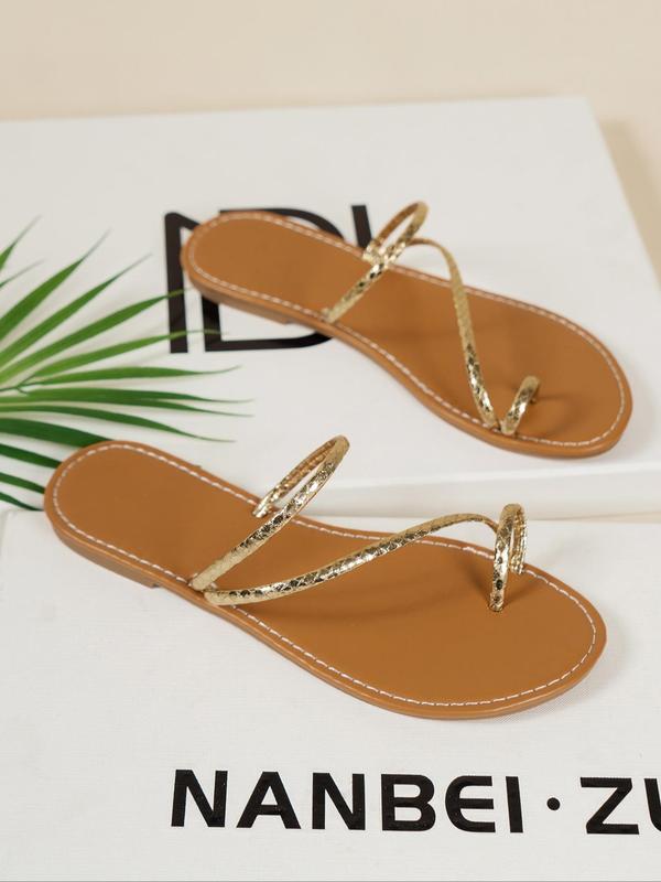 Women's Fashionable Plain Color Cross Strap Slippers, Toe Ring Sandals, Casual Versatile Slide Sandals for Beach, Vacation, Daily Wear, Summer Footwear for Women