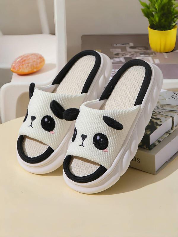 Women's Cute Cartoon Panda Design Slippers, Casual Comfortable Home Slippers, Soft Non-slip Slippers for Indoor & Outdoor Wear