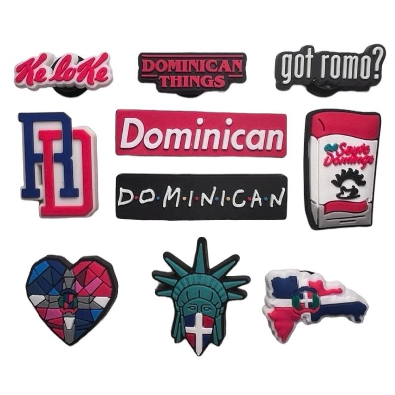 Dominican Republic Croc Charms - Shoe Footwear Decor Accessories