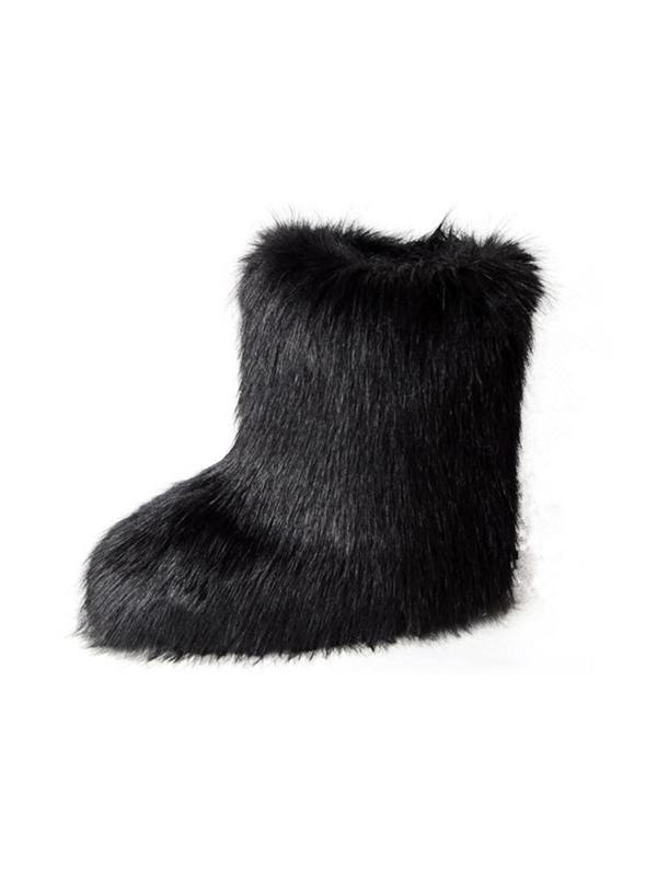 Women's 2024 Street Fluffy Fur Snow Boots, Soft Warm Mid-calf Boots for Autumn & Winter, Platform Slip-on Winter Shoes Back To School Gifts, Boots for Women, Fall Outfits, Fall Freshness, Fall Footwear, Walking Shoes