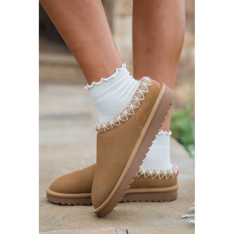 Sydney Chestnut Short Slip-On Bootie