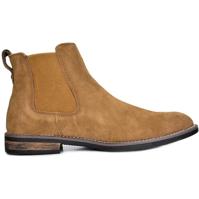 Bruno Marc Men's Timeless Suede Leather Chelsea Boots