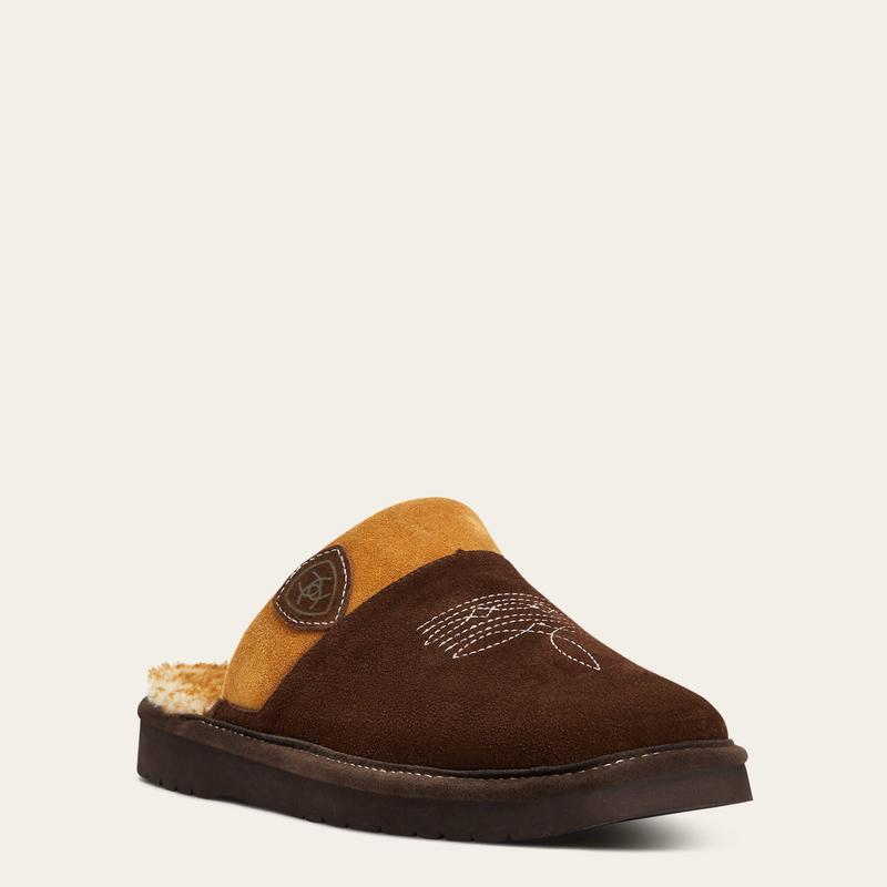 Men's Chocolate Silversmith Square Toe Slipper