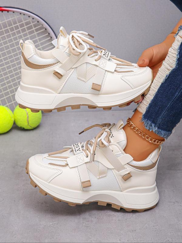 Colorblock Lace Up Low Top Sneakers, Shoes for Summer 2024, Women's Matching Workout Sneakers, Girl Breathable Non-slip Running Sneakers, 2024 Round Toe Sports Shoes, Walking Shoes