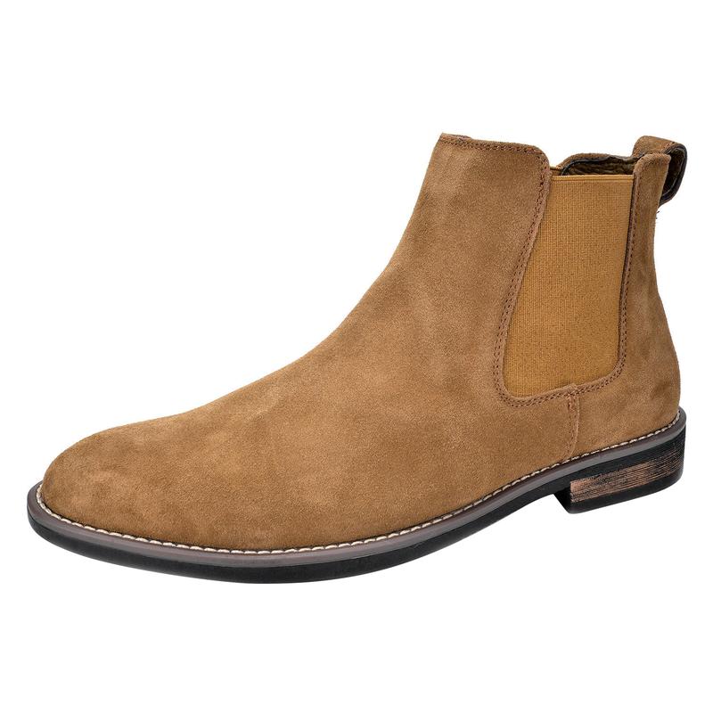 Bruno Marc Men's Timeless Suede Leather Chelsea Boots