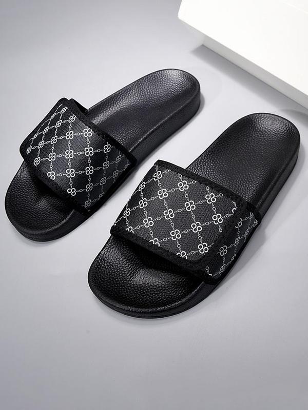 Men's Fashionable Geometric Pattern Slippers, Casual Comfortable Home Slippers, All-match Slides for Daily Wear