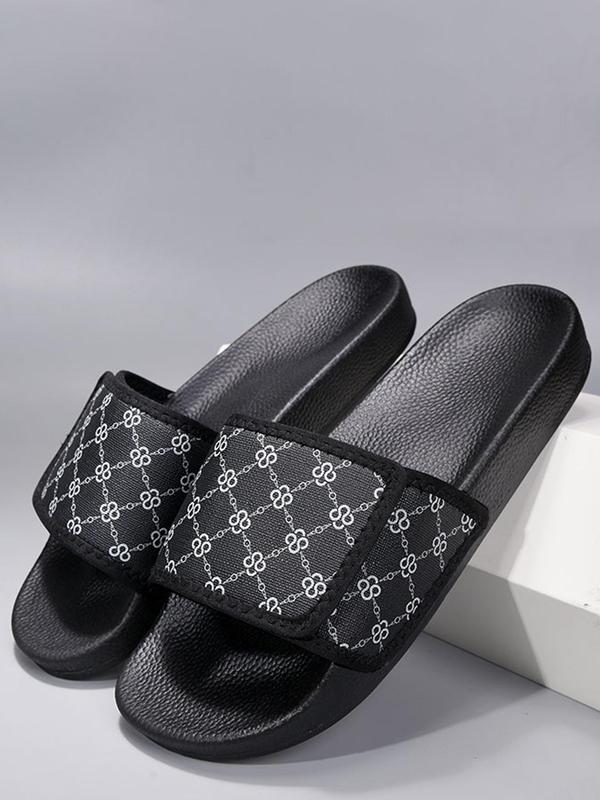 Men's Fashionable Geometric Pattern Slippers, Casual Comfortable Home Slippers, All-match Slides for Daily Wear