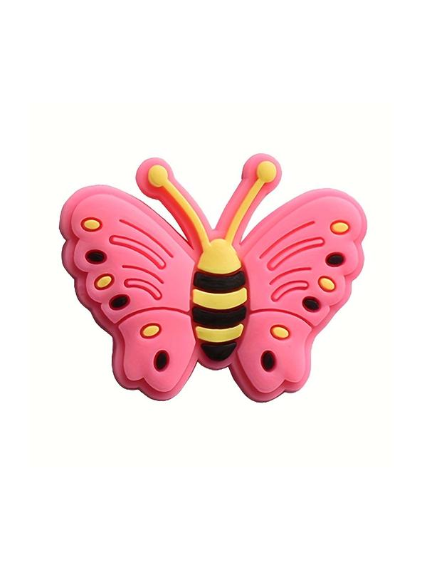 20pcs Random Color Cute Cartoon Butterfly Shoe Charm, All-match Cartoon Animal Design Shoes Decoration for Clogs