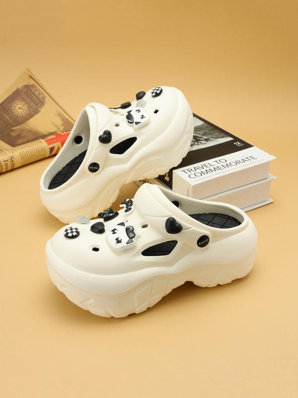 Women's Cute Cartoon Charm Clogs, Casual Comfortable Non-slip Clogs for Summer, Female All-match Round Toe Slippers for Daily Wear