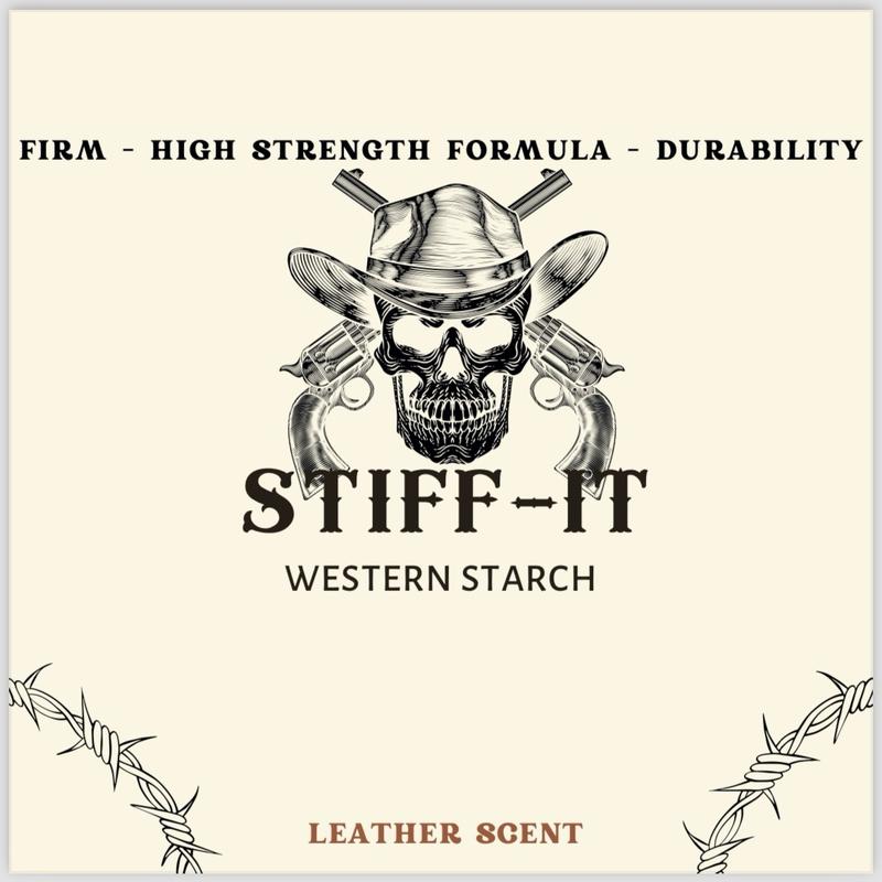 Stiff-it Western Cowboy Starch for Crisp and Clean Denim - Patent Formula with Leather Scent, Easy-Pour Design, and Wrinkle-Free Jeans